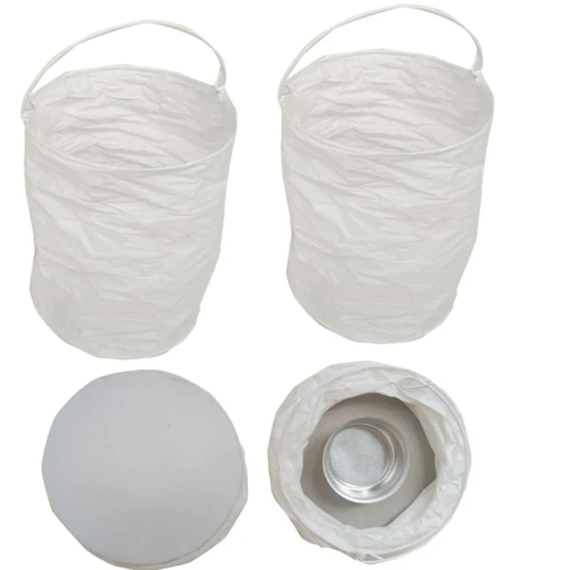 Outdoor Lighting Year Round - Lanterne di Carta Bianche Cilindriche di