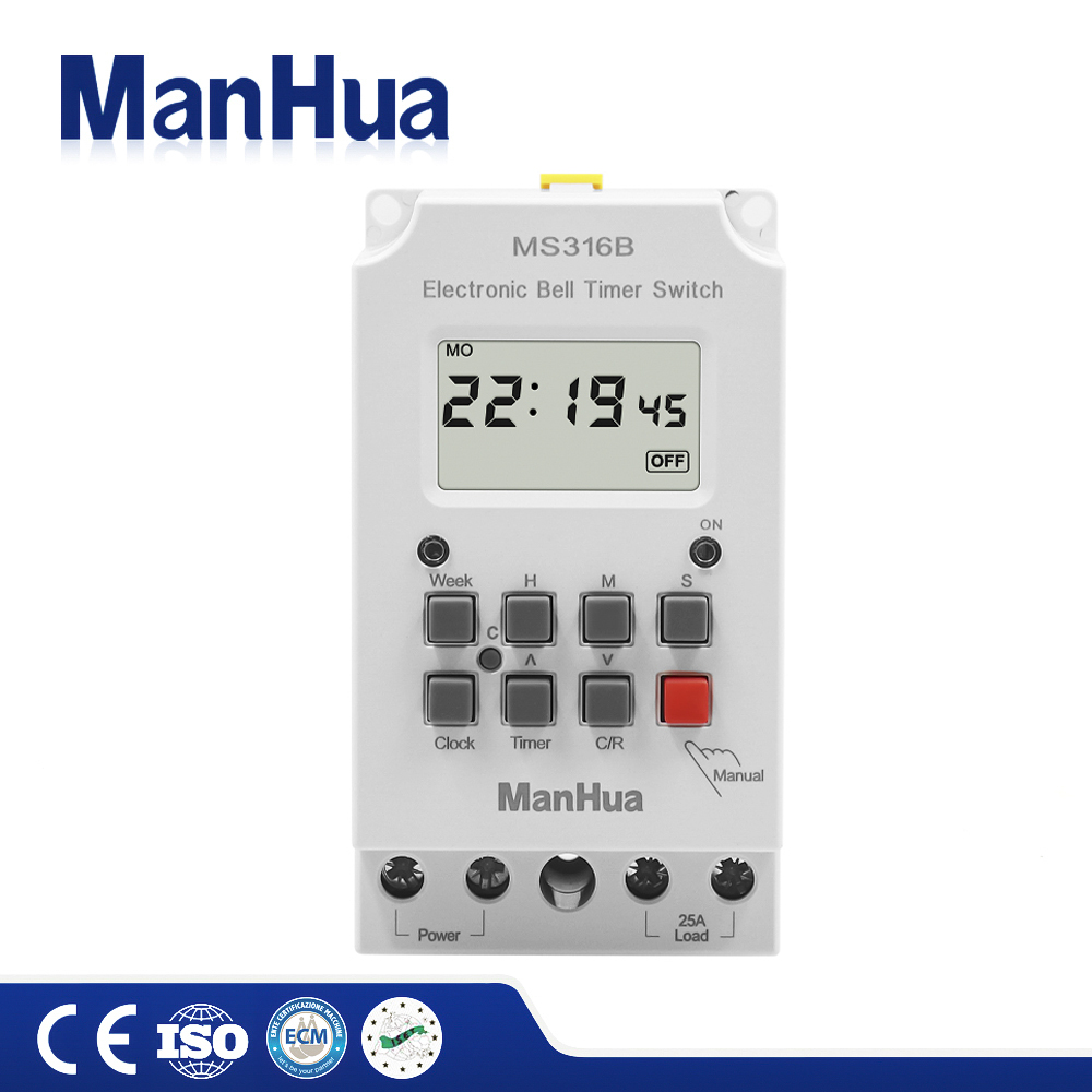 Outdoor Lighting Timer Switch - ManHua MS316B 220V 25A 68 ON