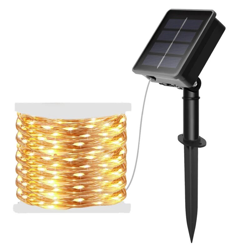 Outdoor Lighting Under Pergola - 100 LED Solar Fairy impermeabile filo