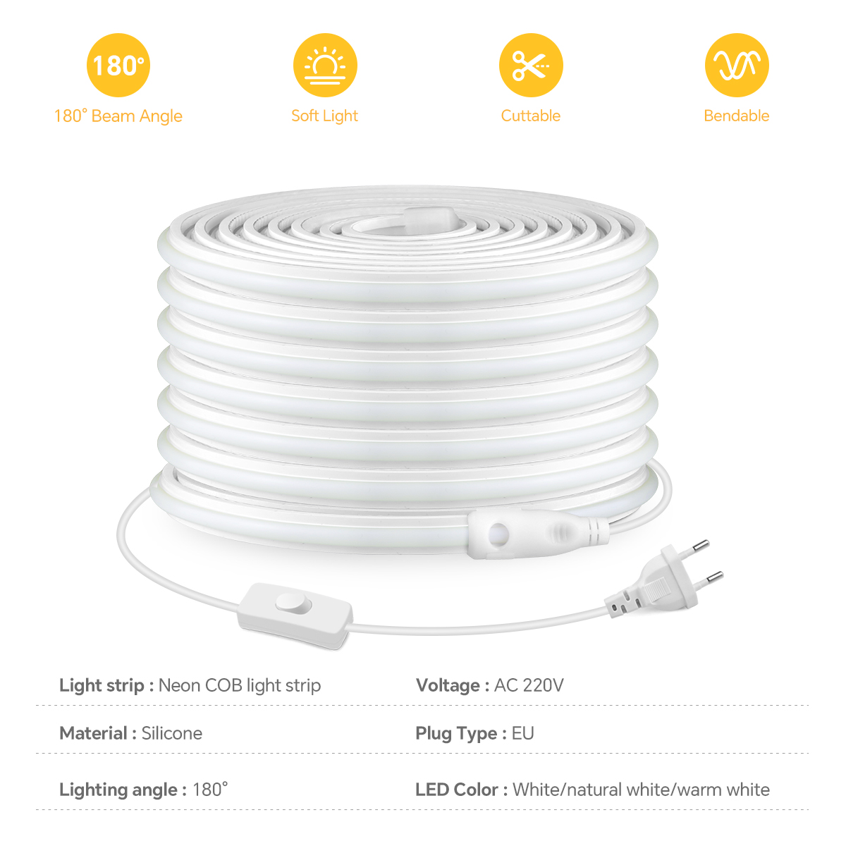 Striscia LED COB 220V Striscia - Outdoor Lighting Led Strip recensione e prezzo
