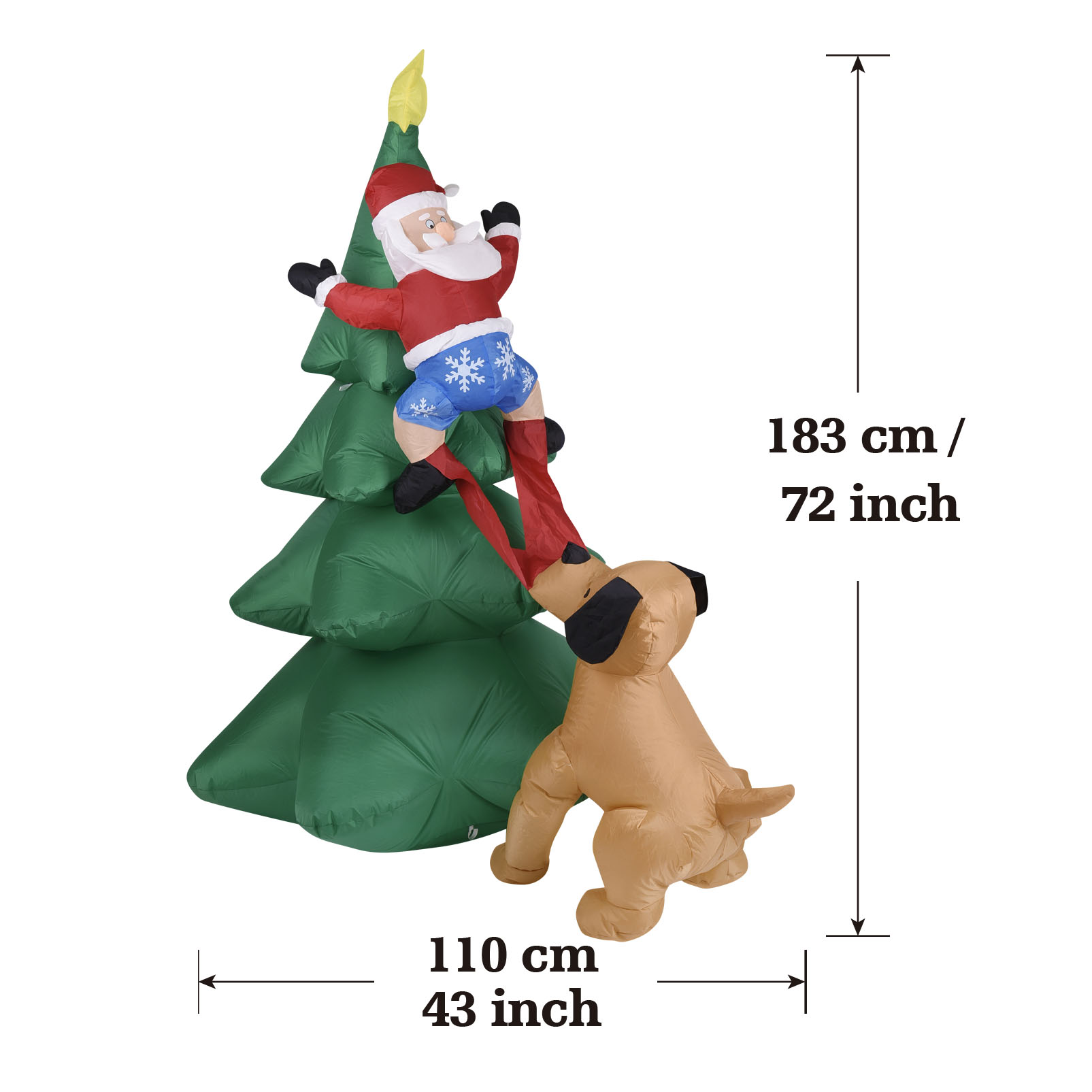 Cane gonfiabile di Natale con  - Outdoor Lighting Tree recensione e prezzo
