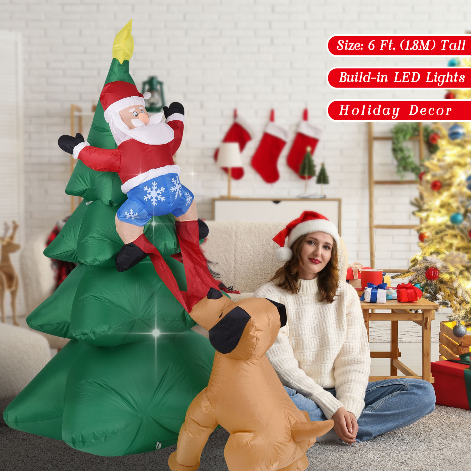 Cane gonfiabile di Natale con  - Outdoor Lighting Tree recensione e prezzo