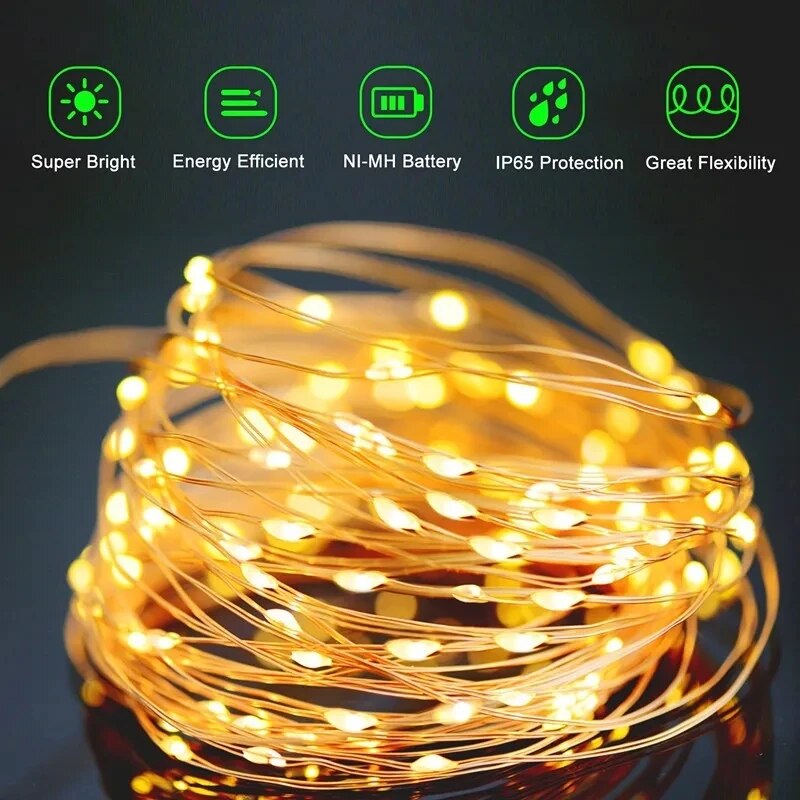 100 LED Solar Fairy impermeabi - Outdoor Lighting Under Pergola recensione e prezzo