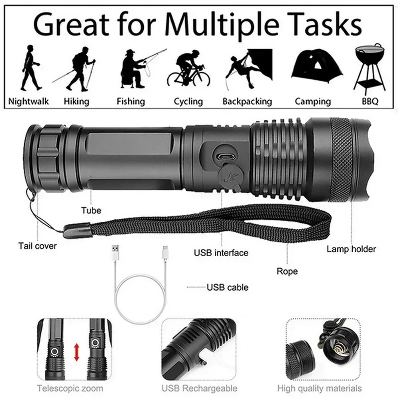Torcia a LED XHP70 ad alta pot - Outdoor Lighting Setup recensione e prezzo